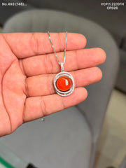 Fire & frost silver chain pendant