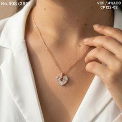 Heart melody silver chain pendant for women