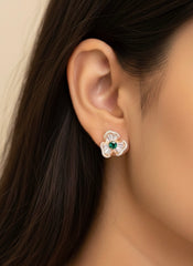 Crystal blooms silver stud