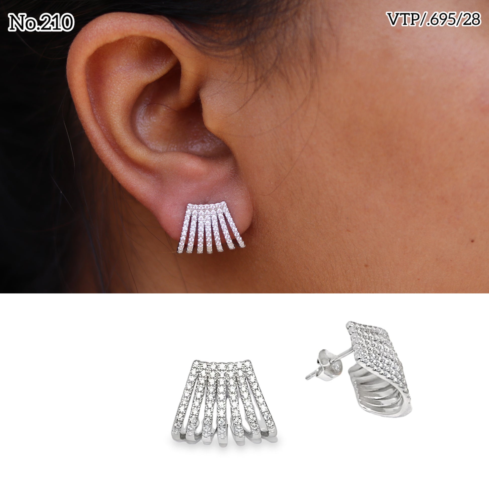 Silver Earrings for Women by V One Jewellery