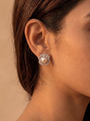 Pure pearl silver pendant set for women