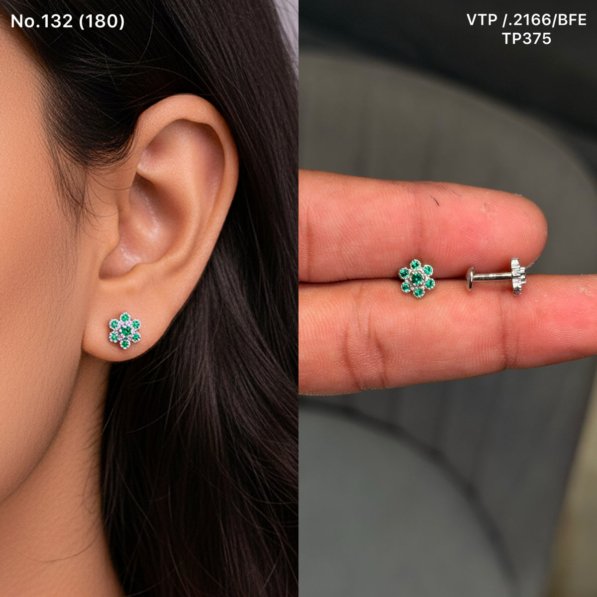 Spring bud silver stud