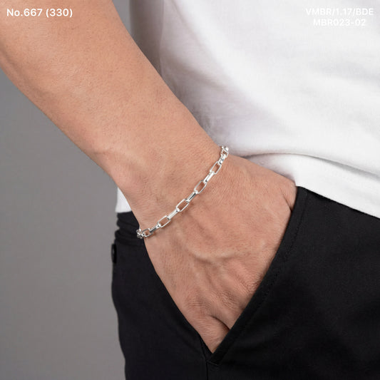 Prime fang silver bracelet for men