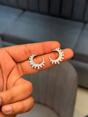 Celestial Crescent silver earrings