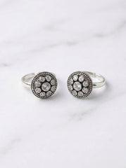 Vintage veil silver toerings for women