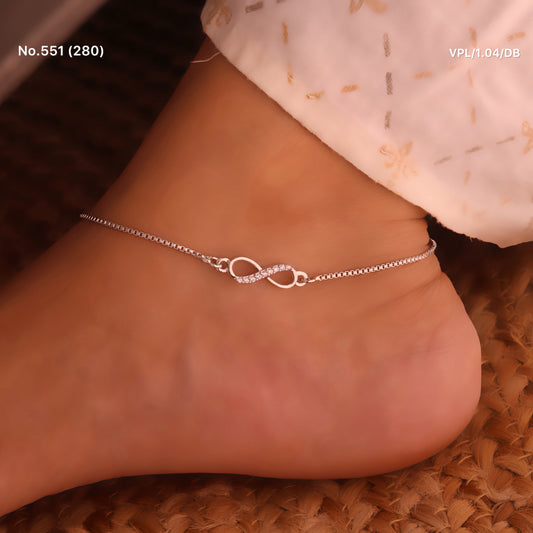Akshara infinity silver Payal for women