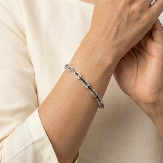 Diva spark silver kada for women