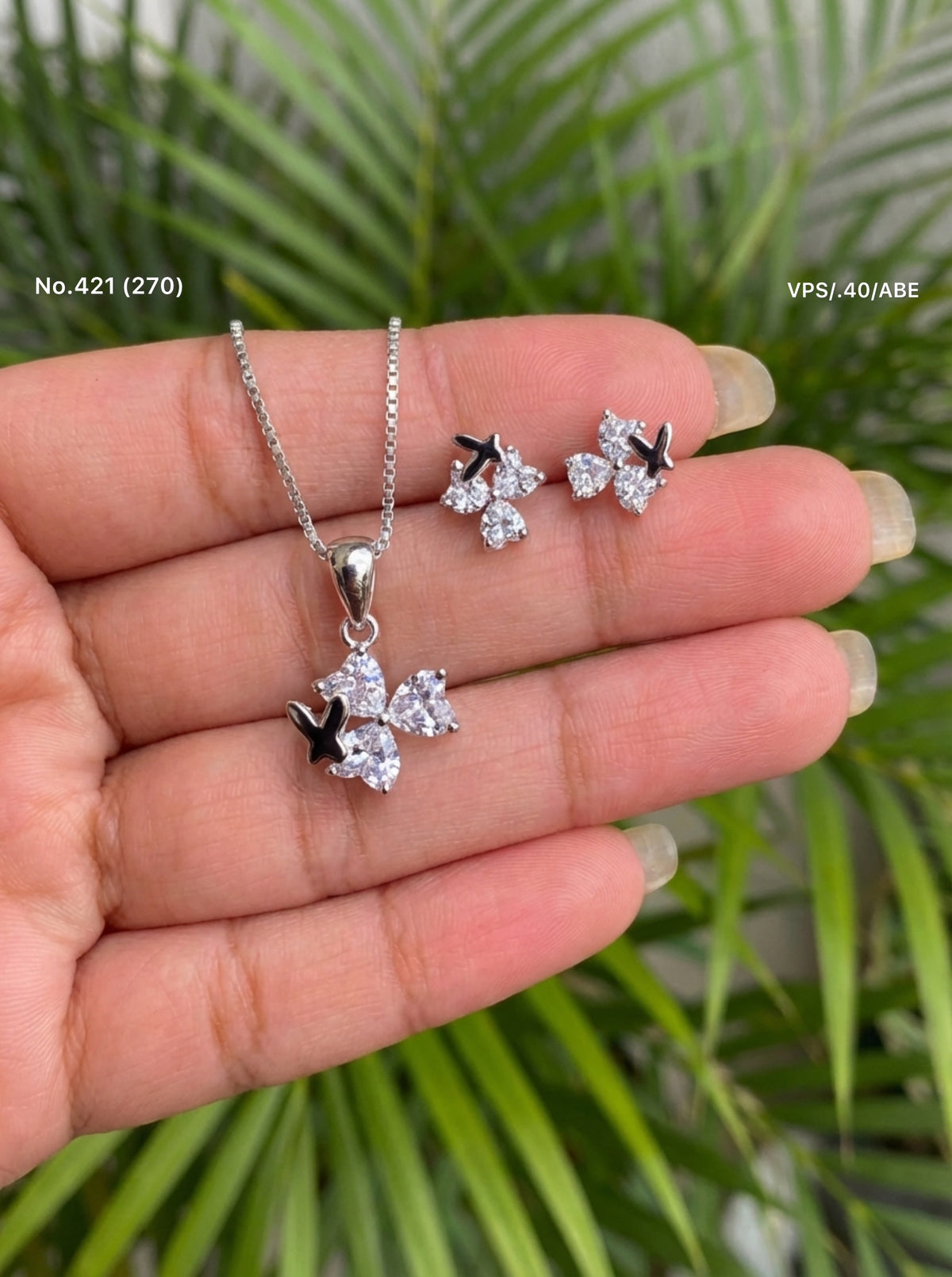 Evermist silver pendant set for women