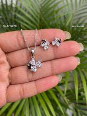 Evermist silver pendant set for women
