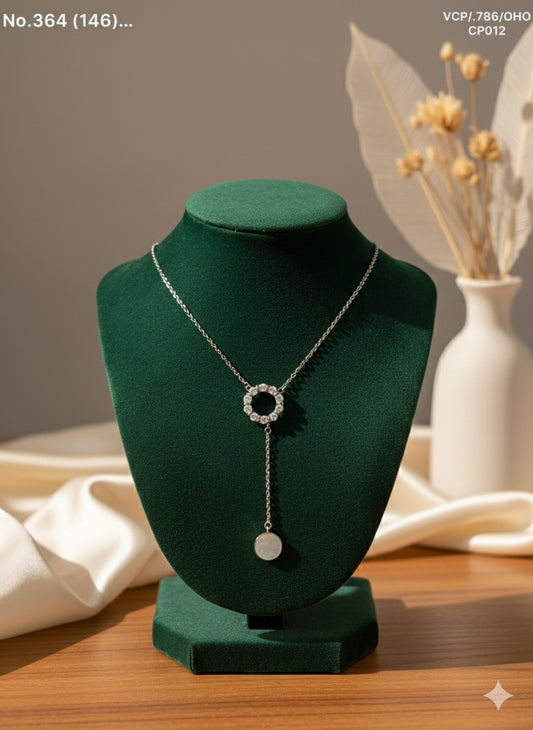 Diamond daisy silver chain pendant