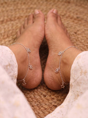 Jingle charms silver Payal for women