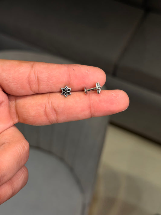 Black flora silver tops