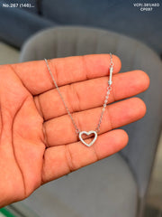 Classic heart outline silver chain pendant