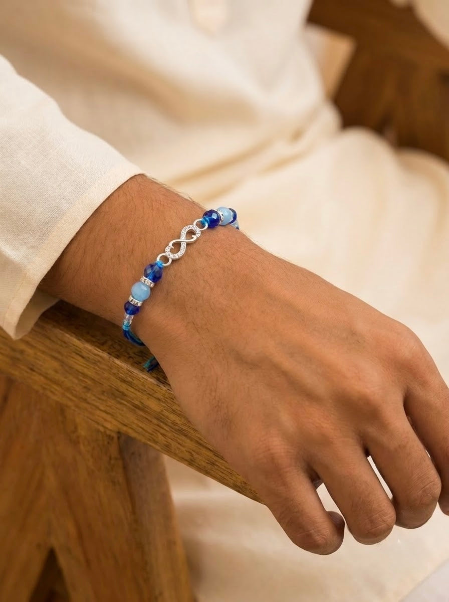 Infinity silver Rakhi