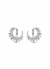 Celestial Crescent silver earrings