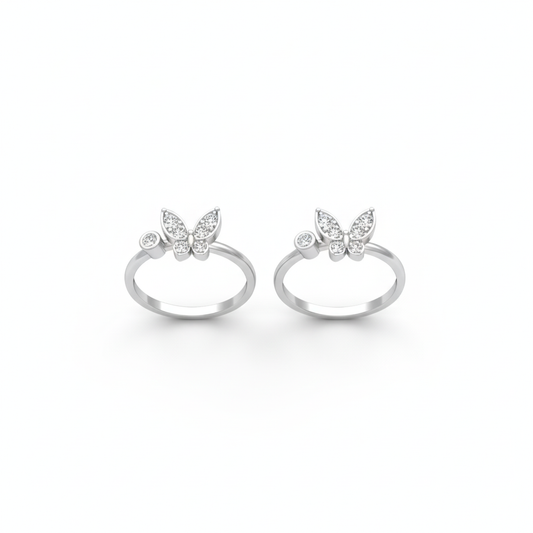 Fairy wings silver toerings