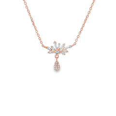 Dewdrop Blossom  silver chain Pendant