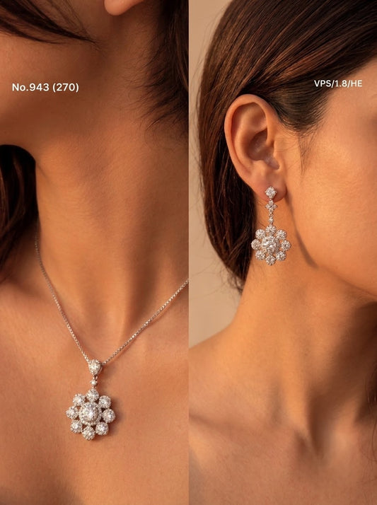 Fluerina silver pendant set for women