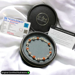 Silver Om Namah Shivay Rudraksha Bracelet