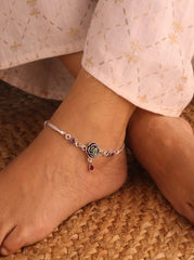 Royal bloom spark silver Payal for women