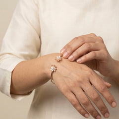 Blossom mist silver kada for women