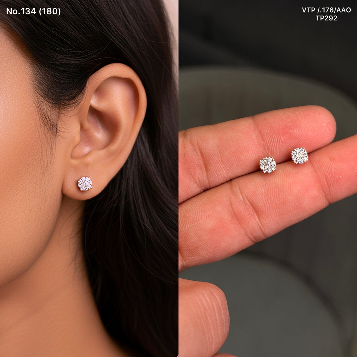 Tiny spark silver stud