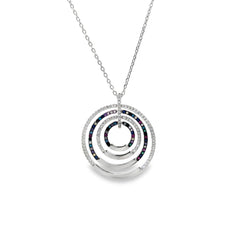 Interlocking circle silver chain pendant