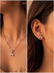 Dew leaf silver pendant set for women