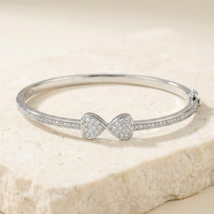 Heart spark silver kada for women