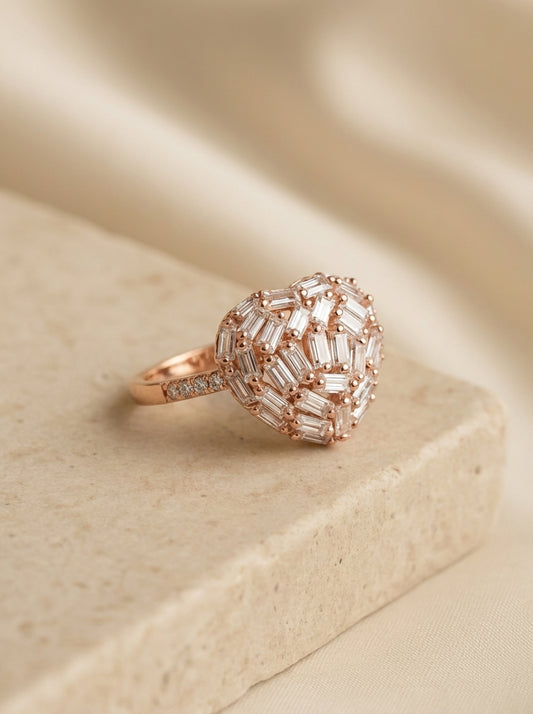 Heart bliss silver ring for women