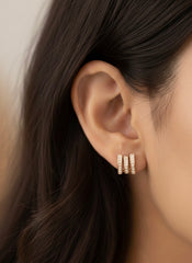 Celestial trio silver stud