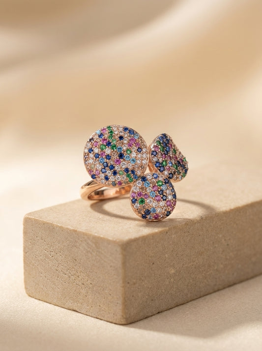 Silver blossom ring for women