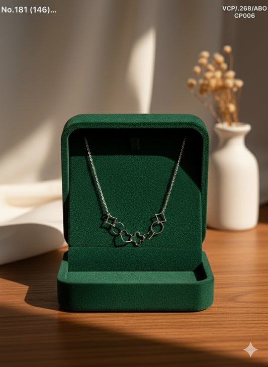 Geometric glow silver chain pendant