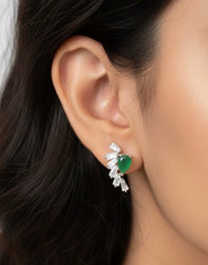 Neo green stone silver stud