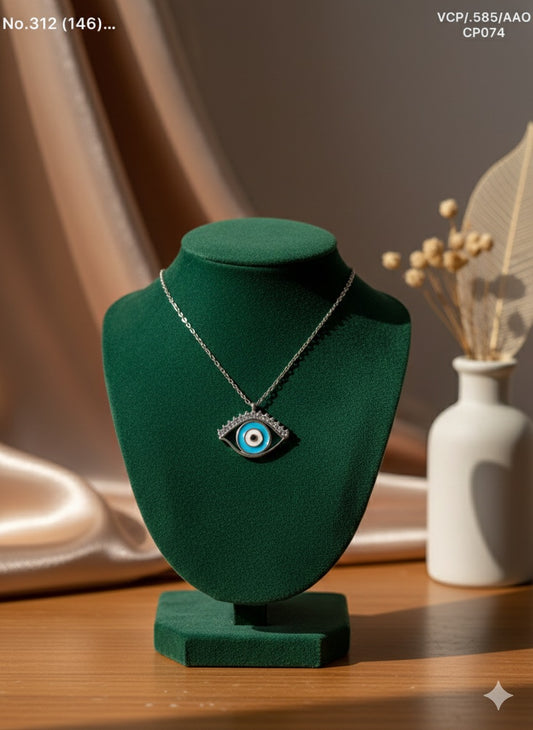 Oracle evil eye amulet silver chain pendant