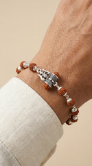 Silver Shiv Trishul Rudraksha Bracelet