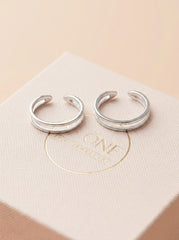 Sterling duo silver toerings for women