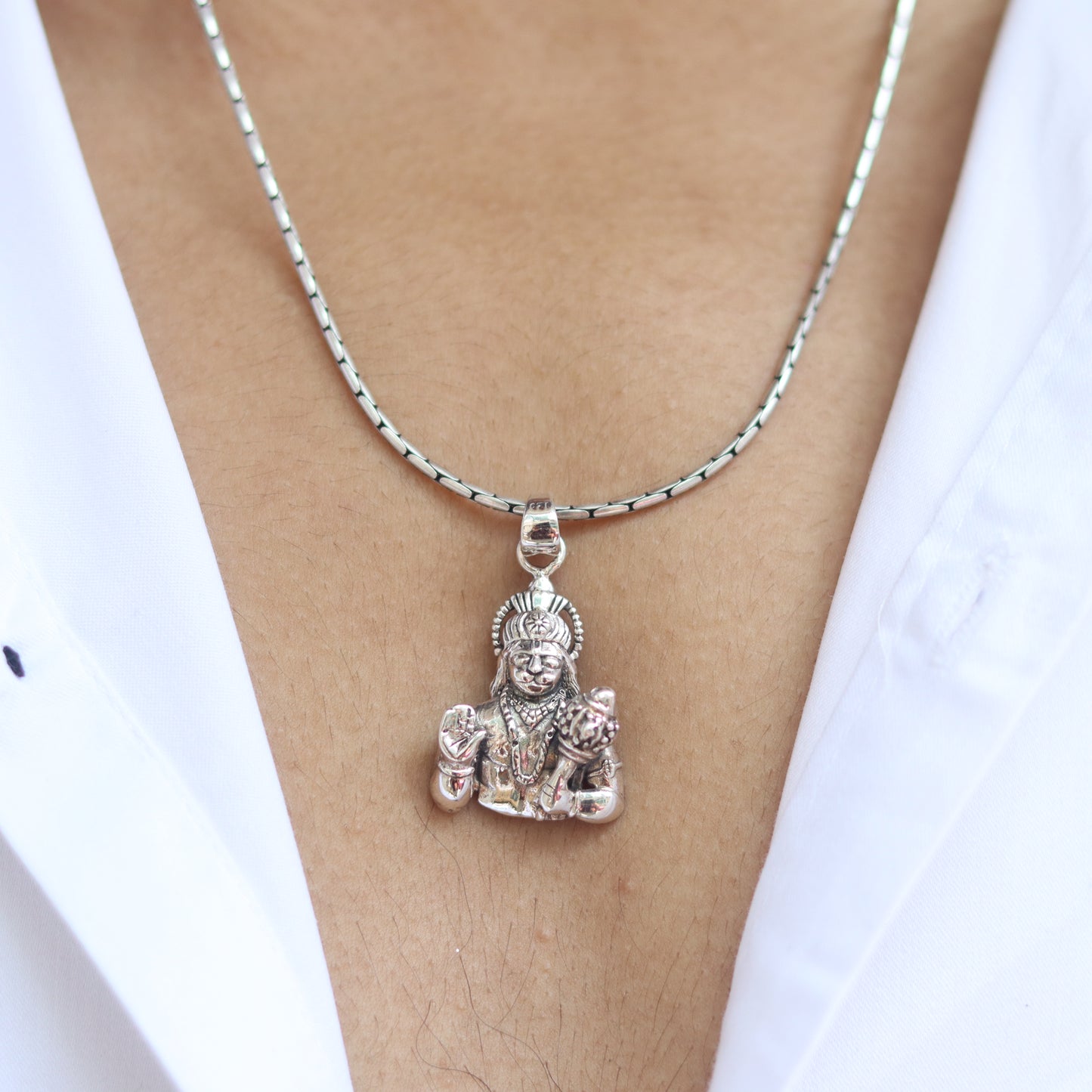 Blessed Hanuman Silver Pendant