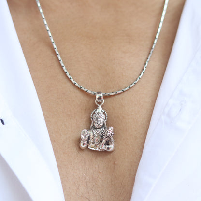 Blessed Hanuman Silver Pendant