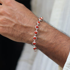 Silver Capping Rudraksha Bracelet