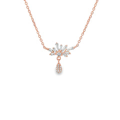 Dewdrop Blossom  silver chain Pendant