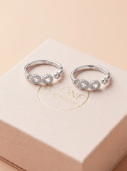 Infinite touch silver toe rings for women