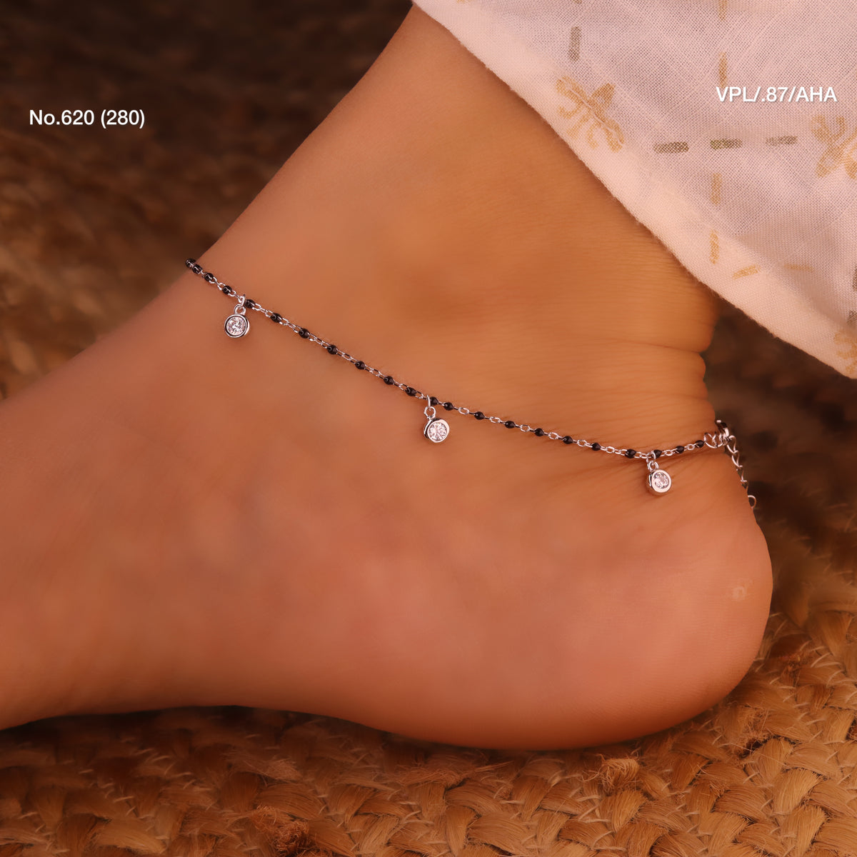 Elegant trails silver Payal for women