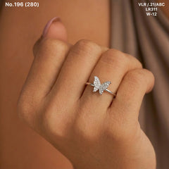 Winged grace silver ring for women