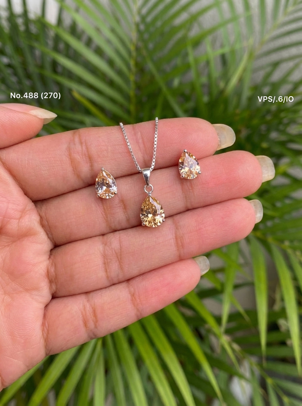 Heavenly crystal silver pendant set for women