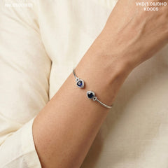 Royal blue silver kada for women