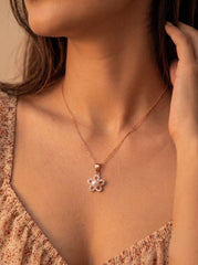 Pearl blossom silver pendant set for women