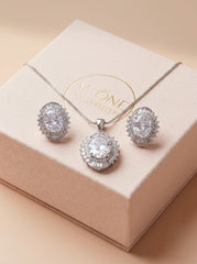 Elara shine silver pendant set for women