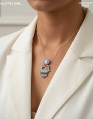 Vigilant charm silver chain pendant