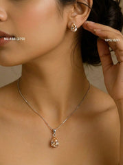 Heavenly crystal silver pendant set for women